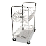Carry-all Cart-mail Cart, Two-shelf, 34.88w X 18d X 39.5h, Silver