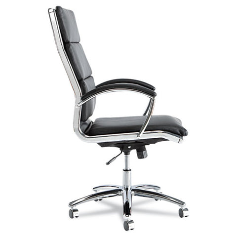 Alera Neratoli High-back Slim Profile Chair, Supports Up To 275 Lbs, Black Seat-black Back, Chrome Base