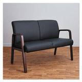 Alera Reception Lounge Series Wood Loveseat, 44.88w X 26.13d X 33h, Black-mahogany