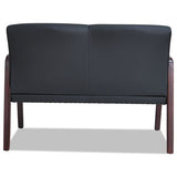 Alera Reception Lounge Series Wood Loveseat, 44.88w X 26.13d X 33h, Black-mahogany