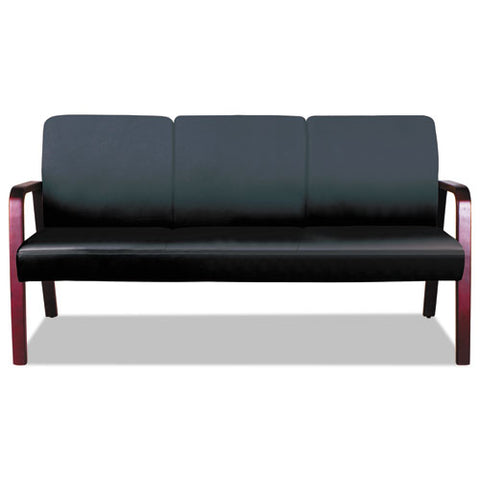 Alera Reception Lounge Wl 3-seat Sofa, 65.75 X 26.13 X 33, Black-mahogany