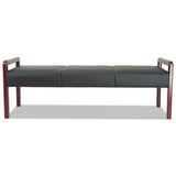 Alera Reception Lounge Wl Series Bench, 65.75 X 22.25 X 22.88, Black-mahogany