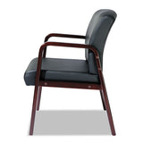 Alera Reception Lounge Wl Series Guest Chair, 24.21'' X 26.14'' X 32.67'', Black Seat-black Back, Mahogany Base