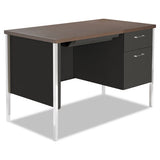 Single Pedestal Steel Desk, 45.25" X 24" X 29.5", Mocha-black
