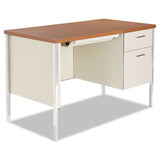 Single Pedestal Steel Desk, 45.25" X 24" X 29.5", Cherry-putty