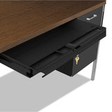 Double Pedestal Steel Desk, 72" X 36" X 29.5", Mocha-black