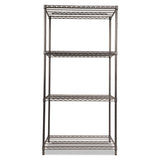Wire Shelving Starter Kit, Four-shelf, 36w X 24d X 72h, Black Anthracite