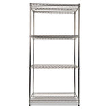 Nsf Certified Industrial 4-shelf Wire Shelving Kit, 36w X 24d X 72h, Silver