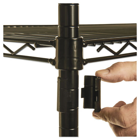 Nsf Certified Industrial 4-shelf Wire Shelving Kit, 48w X 24d X 72h, Black