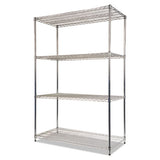 Nsf Certified Industrial 4-shelf Wire Shelving Kit, 48w X 24d X 72h, Silver