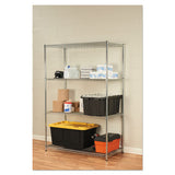 Nsf Certified Industrial 4-shelf Wire Shelving Kit, 48w X 24d X 72h, Silver