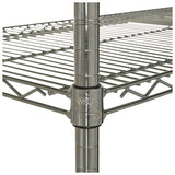Nsf Certified Industrial 4-shelf Wire Shelving Kit, 48w X 24d X 72h, Silver