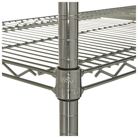 Nsf Certified Industrial 4-shelf Wire Shelving Kit, 48w X 24d X 72h, Silver