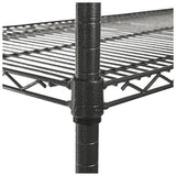 Three-tier Wire Cart With Basket, 34w X 18d X 40h, Black Anthracite