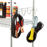 Hook Bars For Wire Shelving, Four Hooks, 18" Deep, Silver, 2 Bars-pack