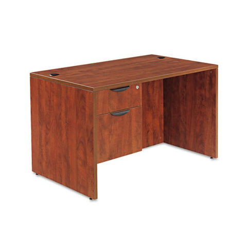 Alera Valencia Series Straight Front Desk Shell, 47.25" X 29.5" X 29.63", Medium Cherry