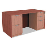 Alera Valencia Series Straight Front Desk Shell, 59.13" X 29.5" X 29.63", Medium Cherry