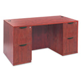 Alera Valencia Series Straight Front Desk Shell, 59.13" X 29.5" X 29.63", Medium Cherry