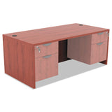 Alera Valencia Series Straight Front Desk Shell, 59.13" X 29.5" X 29.63", Medium Cherry