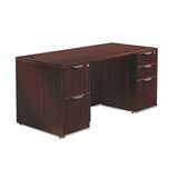 Alera Valencia Series Straight Front Desk Shell, 65" X 29.5" X 29.63", Mahogany
