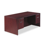 Alera Valencia Series Straight Front Desk Shell, 71" X 35.5" X 29.63", Mahogany