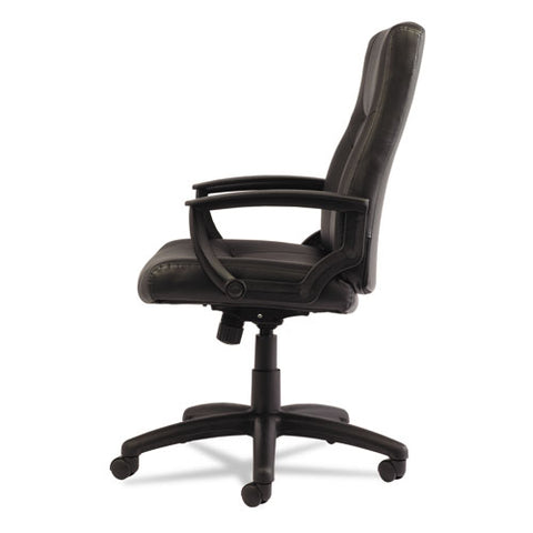 Alera Yr Series Executive High-back Swivel-tilt Bonded Leather Chair, Supports Up To 275 Lbs, Black Seat-back, Black Base