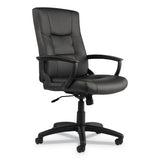 Alera Yr Series Executive High-back Swivel-tilt Bonded Leather Chair, Supports Up To 275 Lbs, Black Seat-back, Black Base