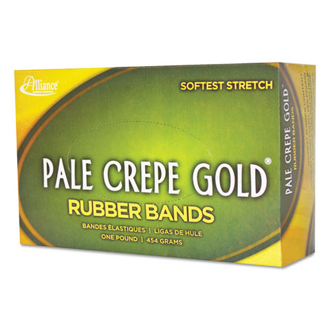 Pale Crepe Gold Rubber Bands, Size 117b, 0.06" Gauge, Crepe, 1 Lb Box, 300-box