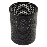 Urban Collection Punched Metal Pencil Cup, 3 1-2 X 4 1-2, Black
