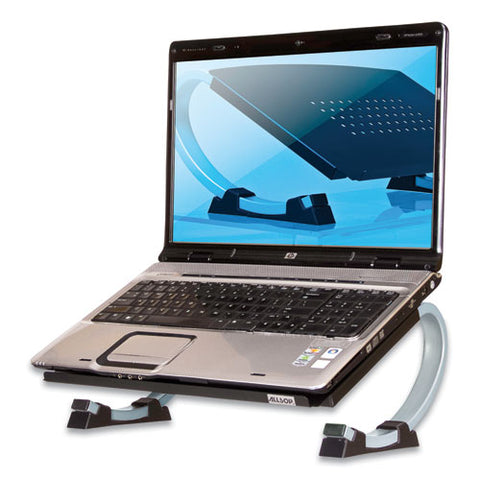 Redmond Adjustable Curve Notebook Stand, 15" X 11.5" X 6", Black-silver, Supports 40 Lbs