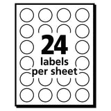 Removable Multi-use Labels, Inkjet-laser Printers, 0.75" Dia., White, 24-sheet, 42 Sheets-pack, (5408)