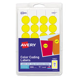 Printable Self-adhesive Removable Color-coding Labels, 0.75" Dia., Yellow, 24-sheet, 42 Sheets-pack, (5462)
