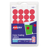 Printable Self-adhesive Removable Color-coding Labels, 0.75" Dia., Red, 24-sheet, 42 Sheets-pack, (5466)