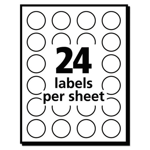 Printable Self-adhesive Removable Color-coding Labels, 0.75" Dia., Neon Orange, 24-sheet, 42 Sheets-pack, (5471)