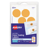 Printable Self-adhesive Removable Color-coding Labels, 1.25" Dia., Neon Orange, 8-sheet, 50 Sheets-pack, (5476)