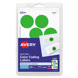 Printable Self-adhesive Removable Color-coding Labels, 1.25" Dia., Neon Green, 8-sheet, 50 Sheets-pack, (5498)