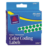 Handwrite-only Permanent Self-adhesive Round Color-coding Labels In Dispensers, 0.25" Dia., Green, 450-roll, (5791)