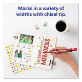 Marks A Lot Large Desk-style Permanent Marker, Broad Chisel Tip, Red, Dozen, (8887)