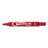 Marks A Lot Large Desk-style Permanent Marker, Broad Chisel Tip, Red, Dozen, (8887)