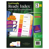 Customizable Table Of Contents Ready Index Dividers With Multicolor Tabs, 5-tab, 1 To 5, 11 X 8.5, White, 3 Sets