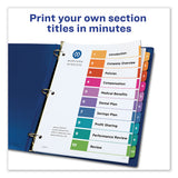 Customizable Table Of Contents Ready Index Dividers With Multicolor Tabs, 10-tab, 1 To 10, 11 X 8.5, White, 3 Sets