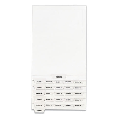 Preprinted Legal Exhibit Bottom Tab Index Dividers, Avery Style, 27-tab, Exhibit A To Exhibit Z, 11 X 8.5, White, 1 Set
