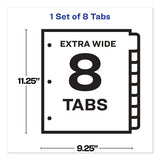 Print And Apply Index Maker Clear Label Dividers, 8 White Tabs, Letter
