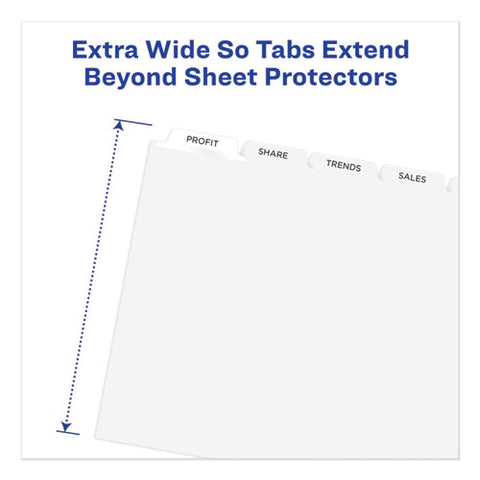 Print And Apply Index Maker Clear Label Dividers, 5 White Tabs, Letter, 5 Sets