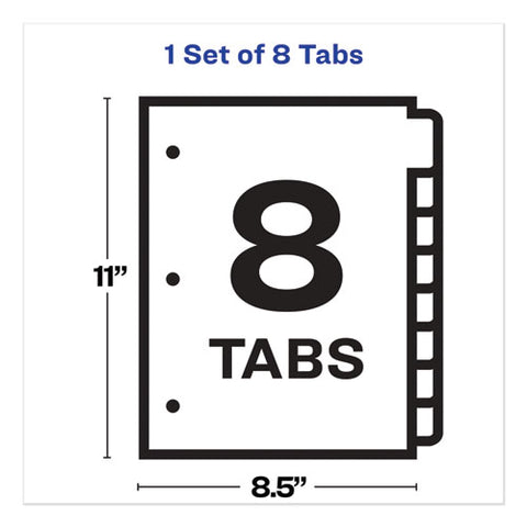 Print And Apply Index Maker Clear Label Dividers, 8 White Tabs, Letter