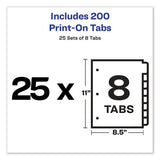 Customizable Print-on Dividers, 8-tab, Letter, 25 Sets