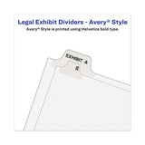 Avery-style Preprinted Legal Bottom Tab Divider, Exhibit A, Letter, White, 25-pk