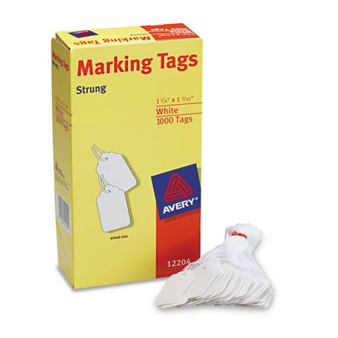 Medium-weight White Marking Tags, 1 3-4 X 1 3-32, 1,000-box