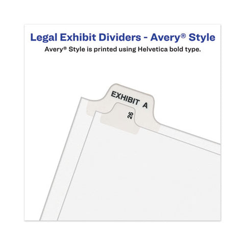 Avery-style Preprinted Legal Bottom Tab Dividers, Exhibit S, Letter, 25-pack