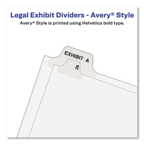 Avery-style Preprinted Legal Bottom Tab Dividers, Exhibit V, Letter, 25-pack